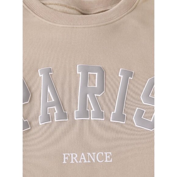 ⚡Women Brown Paris Imported Graphic Crewneck Long Sleeve Pullover Sweatshirt - Picture 4 of 6